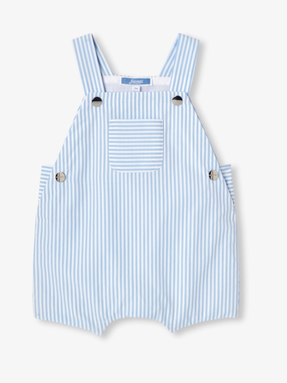 Jacadi Light Blue and White Striped Infant Overalls